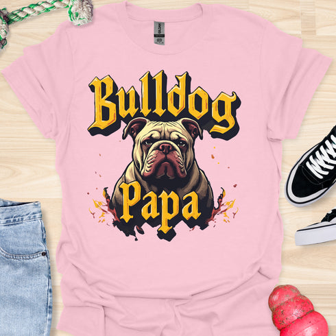 Bulldog Papa - V6 - Gothic Graphic T-Shirt